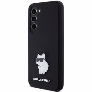 Karl Lagerfeld Silicone Choupette Metal Pin ümbris jaoks Samsung Galaxy S23 - must