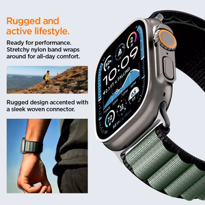 SPIGEN WBF1 rihm APPLE WATCH 6 / 7 / 8 / 9 / 10 / SE / ULTRA 1 / 2 (44 / 45 / 46 / 49 MM) must/roheline