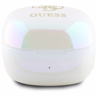 Guess Bluetooth kõrvaklapid GUTWSJ144ESH TWS + docking station valge/valge Iridescent 4G Printed Logo
