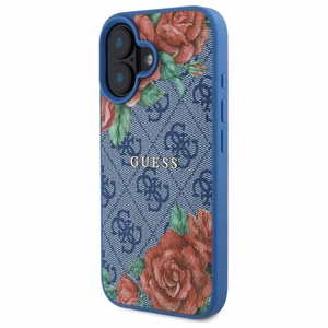 Guess GUHMP16SP4ROPEMCB iPhone 16 6.1" sinine/sinine hardcase 4G Flowers Print MagSafe