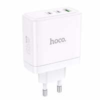 Phone Laadija Hoco 2 x USB C + USB A GaN QC PD 65W N30 valge