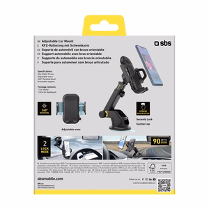 SBS TEHWSUPWIND smartphone hoidja telescopic koos suction cup - must