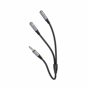 Kabel AUX 2w1 Jack 3,5 mm (męski) do 2 x Jack 3,5 mm (żeński) Hoco 0,25 m UPA21 hall (SC)
