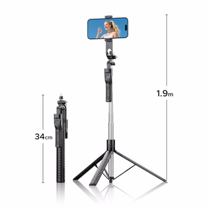 Selfipulk Orico SPM190 1/4 tolli statiiv telefoni kaamerale 360 kraadi pööramisega Bluetooth 5.2 - must
