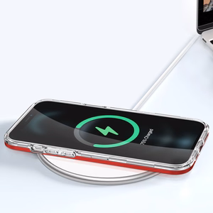 Läbipaistev 3in1 ümbris iPhone 12 Pro raamile geeliga kaetud punane
