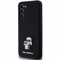 Karl Lagerfeld Silicone Karl&Choupette Metal Pin ümbris jaoks Samsung Galaxy S24+ - must