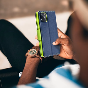 FANCY Kaaned Ümbris jaoks XIAOMI Redmi Note 14 5G tumesinine / lime