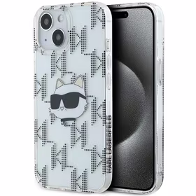 Karl Lagerfeld IML Choupette Head & Monogram ümbris jaoks iPhone 15 / 14 / 13 - läbipaistev