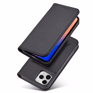 Magnetkaardi ümbris iPhone 12 Pro pouch kaardi rahakoti kaardihoidja must