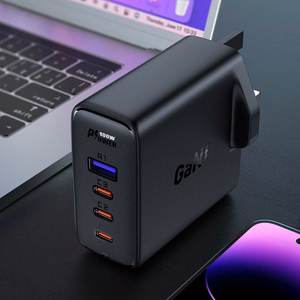 Fast Laadija GaN UK 100W Power Delivery 3x USB C 1x USB - must