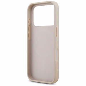 Guess Leather 4G Triangle Strass MagSafe ümbris iPhone 18 Pro / 17 Pro – roosa