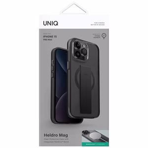 Uniq Heldro Mag Magclick Charging ümbris jaoks iPhone 15 Pro Max - must
