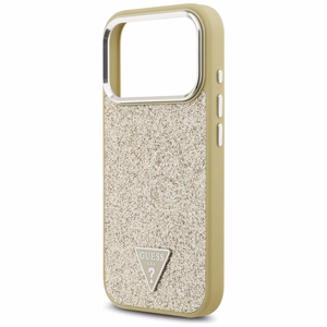 GUESS ümbris jaoks IPHONE 17 Pro compatible with MagSafe GUHMP17LPFGTSCMD (PU Glitter W/ Triangle Logo) kuldne