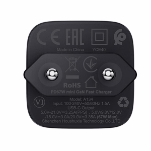 Acefast A134 GaN USB-C seinaklaadija, 67 W, must