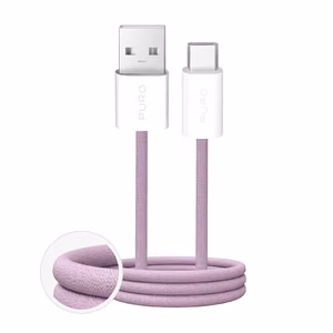 Puro Fabrik 2.0 10W USB-A - USB-C Braided Kaabel 1.5m - roosa