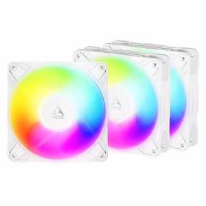 ARCTIC P12 PRO Reverse PWM PST A-RGB High-Performance Fans, 4-pin, 120mm, 3pcs (Valge)