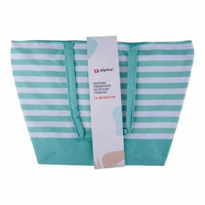 Alpina triibuline rannakott, 49.3 × 16 × 34 cm, türkiissinine ja valge