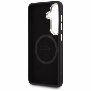 Guess Saffiano Peony Embossed Ring MagSafe case for Samsung Galaxy S26+ - black