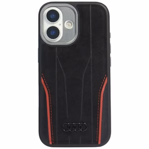 Audi R8 Genuine Leather MagSafe Ümbris jaoks iPhone 17 - Must and Punane