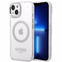 Guess GUHMP14SHTRMS iPhone 14 6.1" hõbedane/hõbedane hard ümbris Metal Outline Magsafe