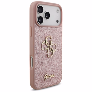 Guess Fixed Glitter Big 4G ümbris iPhone 18 Pro Max / 17 Pro Max jaoks, roosa