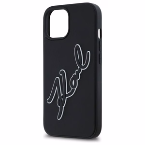 Karl Lagerfeld 3D Rubber Signature iPhone 15 Ümbris - must