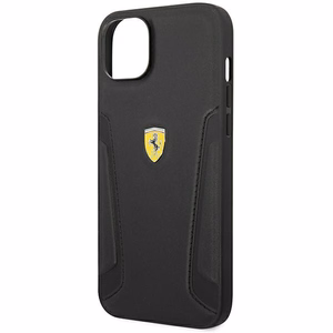 Ferrari FEHCP14MRBUK iPhone 14 Plus 6.7" чёрный/чёрный жёсткий чехол Leather Stamp Sides