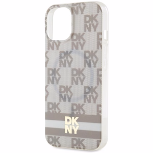DKNY IML Checkered Mono Pattern & Printed Stripes MagSafe ümbris jaoks iPhone 15 / 14 / 13 - beige