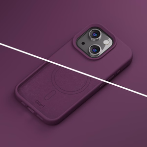 Etteri Silicone Mag ümbris iPhone 14 6,1 tolli jaoks, tume kirsipunane
