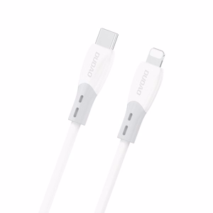 Dudao L25SX 30W USB-C - Lightning kaabel pehme silikoonpõimikuga 2m - valge