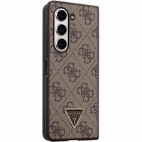 Guess Leather 4G Triangle Strass ümbris jaoks Samsung Galaxy Z Fold 5 - brown