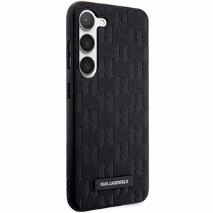 Karl Lagerfeld Saffiano Mono Metal Logo ümbris jaoks Samsung Galaxy S24 - must