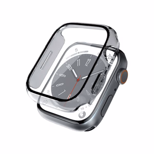 Crong Hybrid Watch Case integreeritud klaasiga kaitseümbris Apple Watch 44 mm kellale, läbipaistev