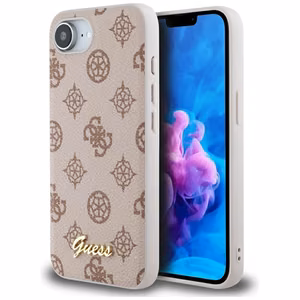 Guess Peony Script Logo MagSafe iPhone 16e Ümbris - Brown