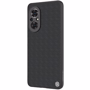 Nillkin Textured Case vastupidav tugevdatud ümbris geelraamiga ja nailonist tagaküljega Honor 50 SE jaoks must