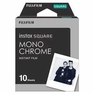 Fujifilm Instax Square Monochrome – mustvalge kiirfilm, 86 × 72 mm, pildiala 62 × 62 mm, 10 lehte