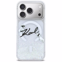 Karl Lagerfeld Liquid Glitter Karl Script Logo MagSafe Ümbris for iPhone 17 Pro - Clear