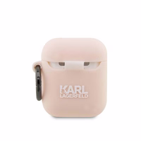 Karl Lagerfeld KLA2RUNCHP AirPods 1/2 cover roosa/roosa Silicone Choupette Head 3D