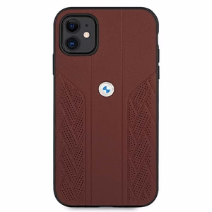 BMW Leather Curve perforeeritud ümbris iPhone 11 / Xr jaoks - punane