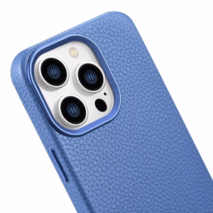 iCarer Litchi Premium nahkkott iPhone 14 Pro Max magnetiline nahkkott MagSafe helesinine (WMI14220712-LB)