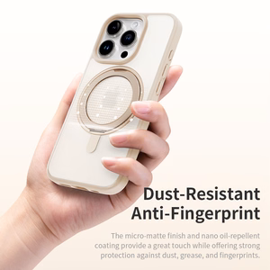 Rock Вращающаяся Подставка Soft Touch Series магнитная для Iphone 16 Pro золотая