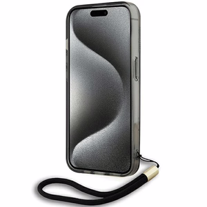 Чехол Karl Lagerfeld IML Mono KL Pattern & Cord для iPhone 15 Pro Max - чёрный