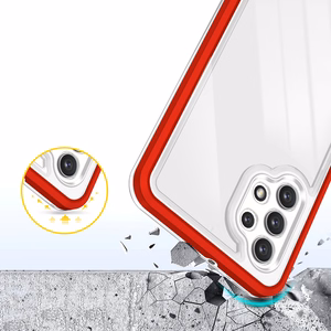Läbipaistev 3in1 ümbris Samsung Galaxy A72 4G Frame Gel Cover Punane