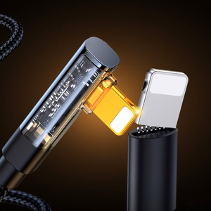 Joyroom S-UL012A6 gaming Lightning / USB-A 90° kaabel, 2,4A, 1,2 m, must