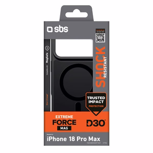 SBS D3O Force ümbris mudelile iPhone 18 Pro Max, ühildub MagSafe'iga – must