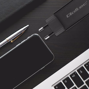 Qoltec 52419 65W GaN ülikiiret laadimist toetav laadija | 5-20V | 3-3.25A | USB-C 3.1