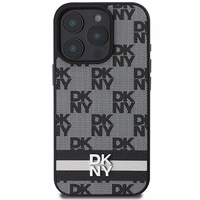 DKNY Checkered Pattern & Printed Stripes Ümbris jaoks iPhone 16 Pro Max - Must