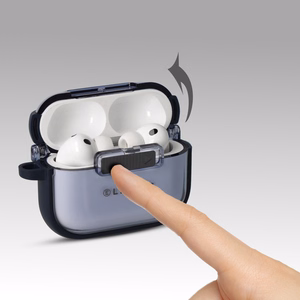 Liavec SlideLock Ümbris for Apple AirPods Pro 3 läbipaistev-sinine