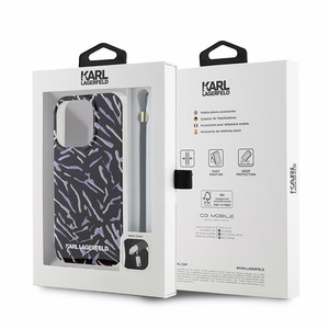 Чехол Karl Lagerfeld Zebra With Cord для iPhone 15 Pro Max - фиолетовый