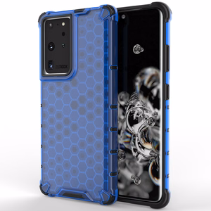 Honeycomb case бронированный чехол с гелевой рамкой для Samsung Galaxy S22 Ultra синий